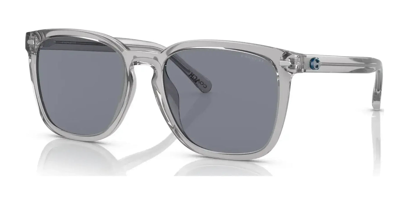 Coach CD458 HC8354U Sunglasses Transparent Grey / Dark Blue Solid