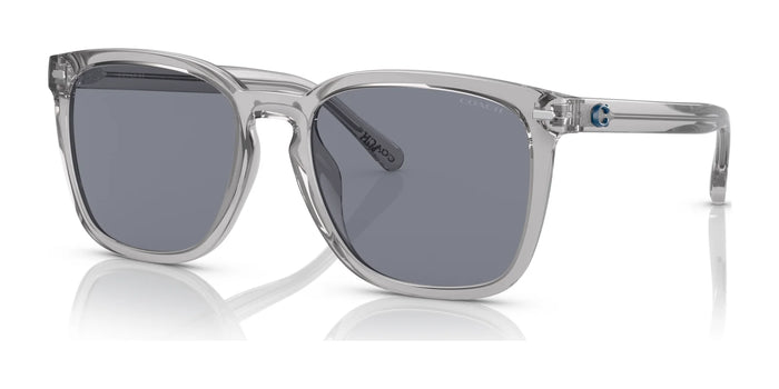Coach CD458 HC8354U Sunglasses | Size 56 / Transparent Grey / Dark Blue Solid (3N 13%) №571855