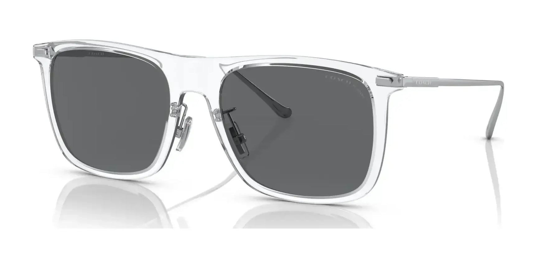 Coach CD456 HC8356 Sunglasses Clear / Gray Solid (Polarized)