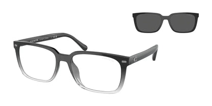 Coach CK470 HC8357U Eyeglasses with Sun-clips Black Clear Gradient / Grey Solid
