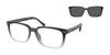 Coach CK470 HC8357U Eyeglasses with Sun-clips | Size 57 / Black Clear Gradient / Grey Solid (0N 87.1%) №576387