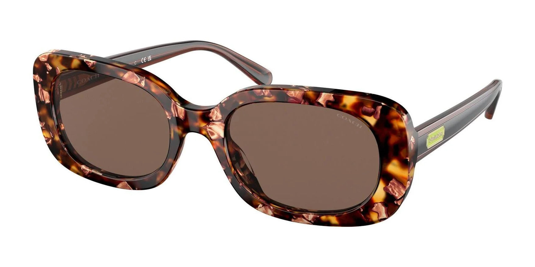 Coach CD868 HC8358F Sunglasses Pearlescent Amber Tortoise / Brown Solid