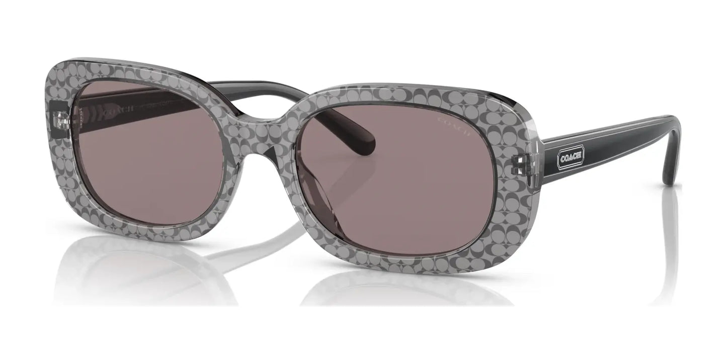 Coach CD471 HC8358U Sunglasses Grey Transparent / Grey Solid