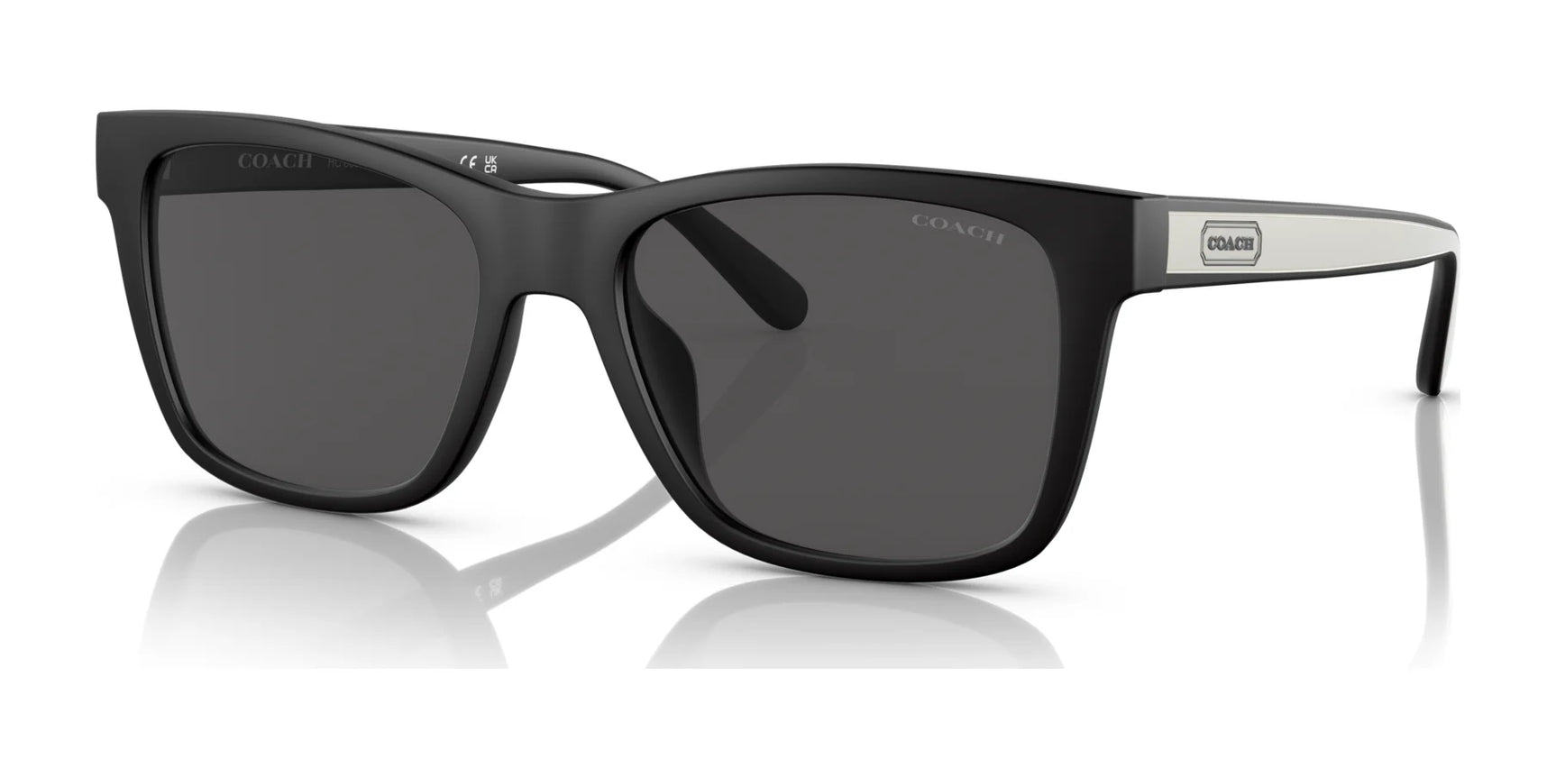 Coach CD455 HC8359U Sunglasses Rubber Black / Grey Solid