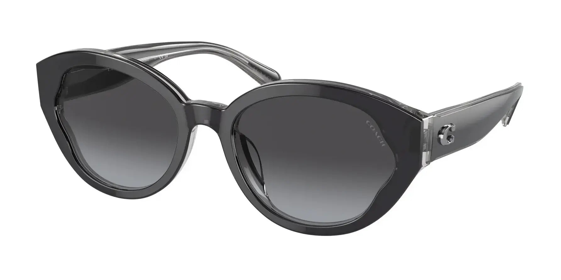 Coach CH569 HC8364U Sunglasses Black / Transparent Grey / Grey Gradient
