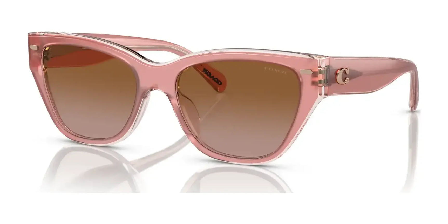 Coach CH660 HC8370F Sunglasses Milky Pink / Transparent Pink / Brown Gradient
