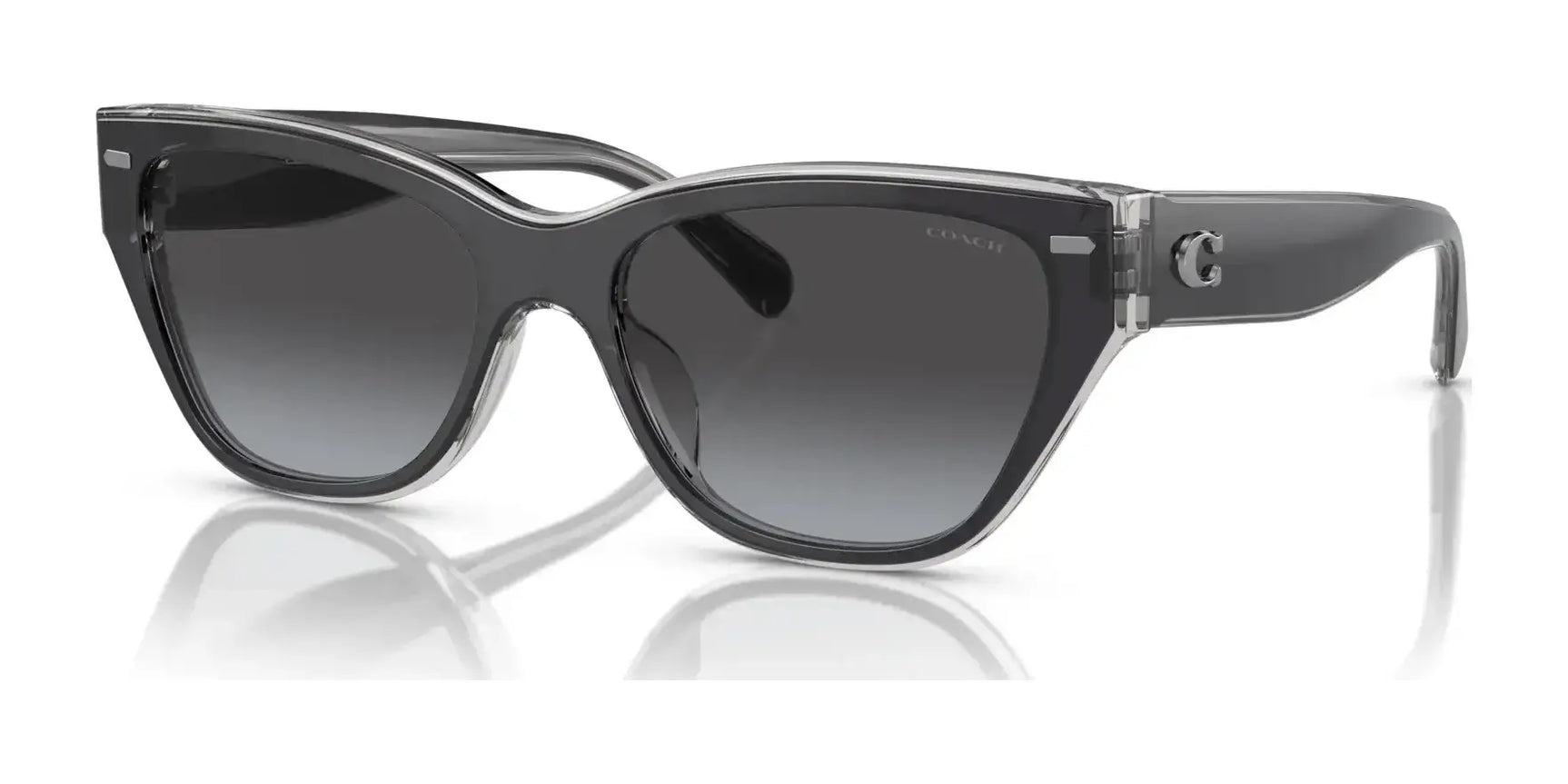 Coach CH660 HC8370F Sunglasses Black / Transparent Grey / Grey Gradient