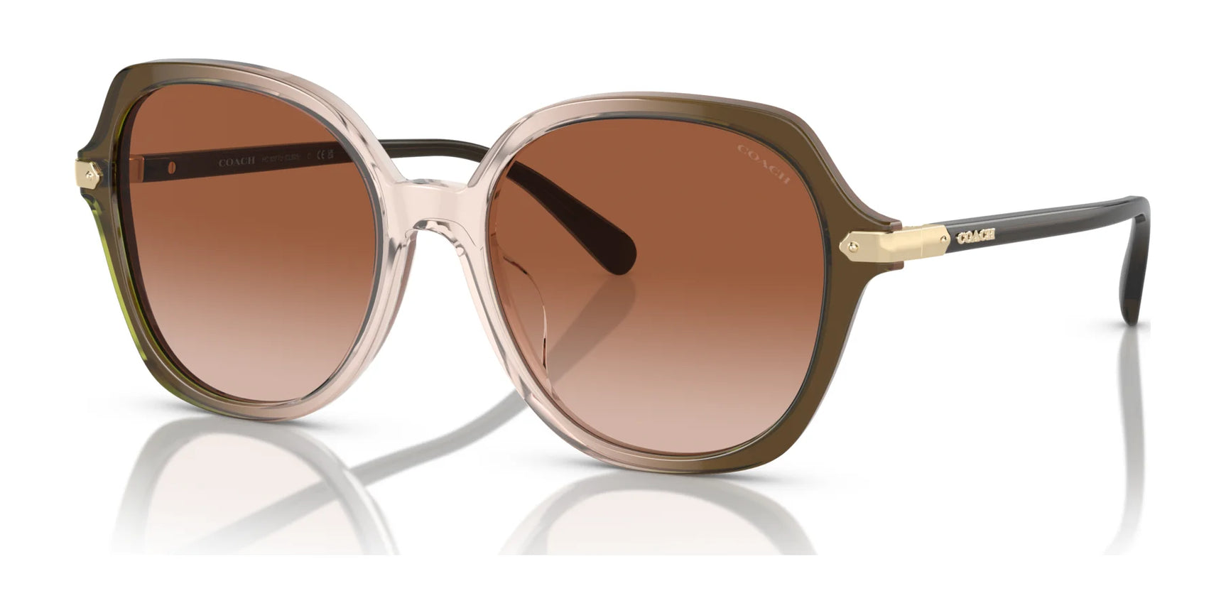 Coach CL925 HC8377U Sunglasses Olive Beige Gradient / Brown Gradient
