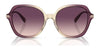 Coach CL925 HC8377U Sunglasses | Size 55 / Honey Tortoise Black Gradient / Grey Gradient (3N 14.8%) №577613