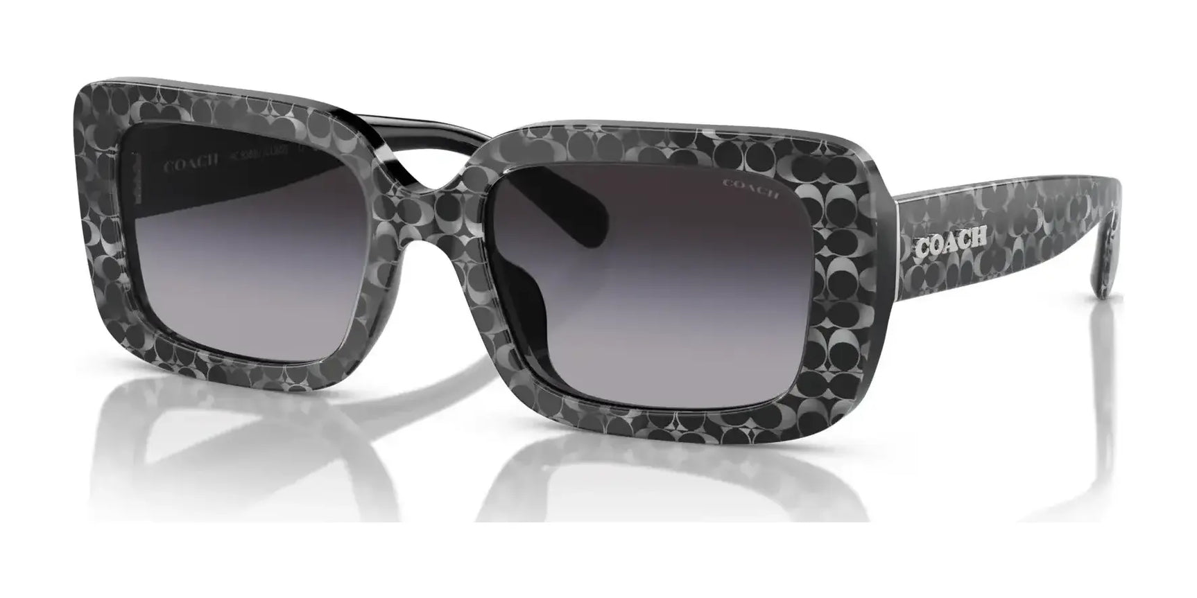 Coach CL922 HC8380U Sunglasses Grey Pearl Signature C / Grey Gradient