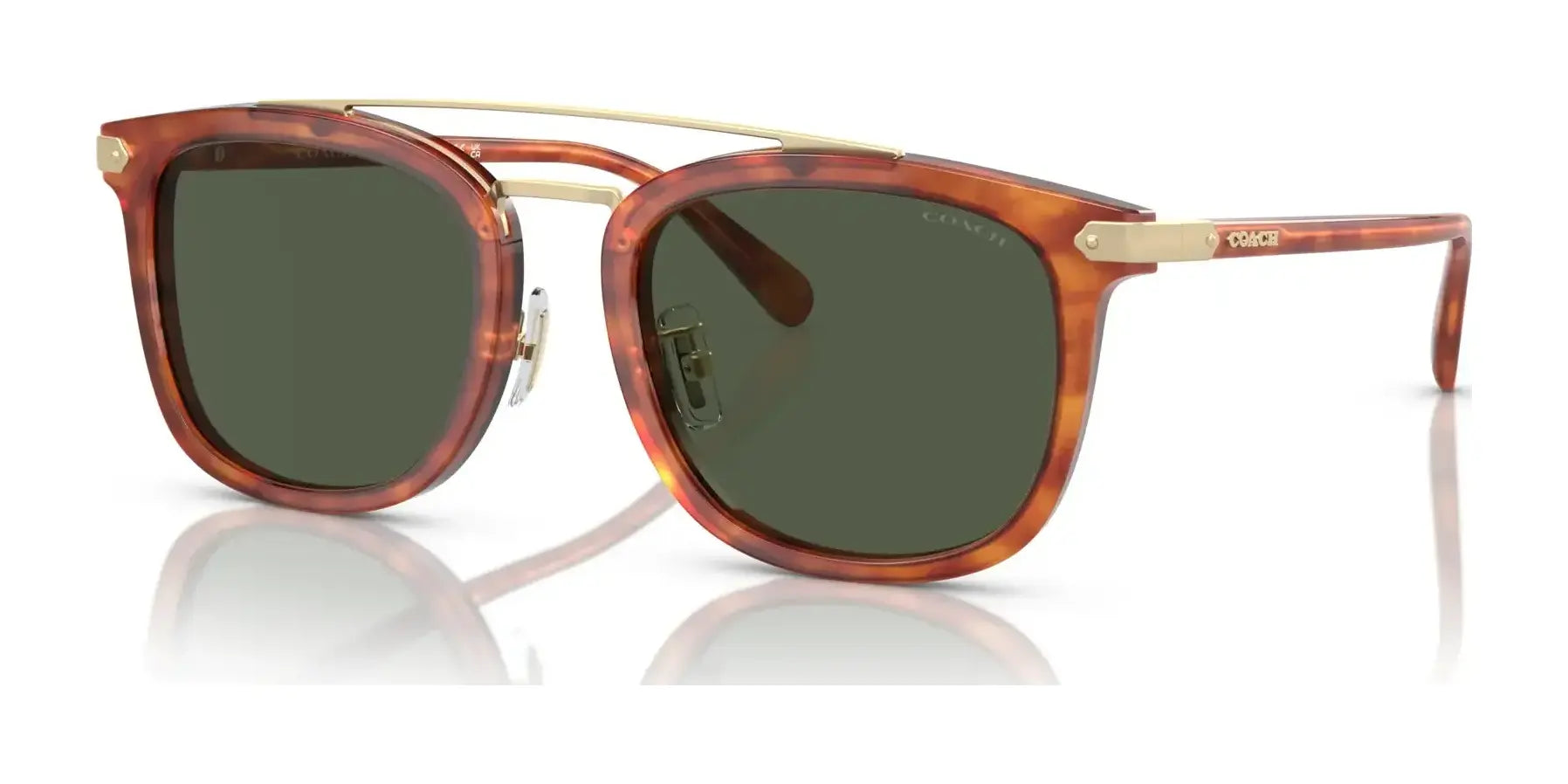 Coach CL913 HC8382 Sunglasses Caramel Tortoise / Army Green