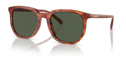 Coach CL911 HC8384U Sunglasses Caramel Tortoise / Green