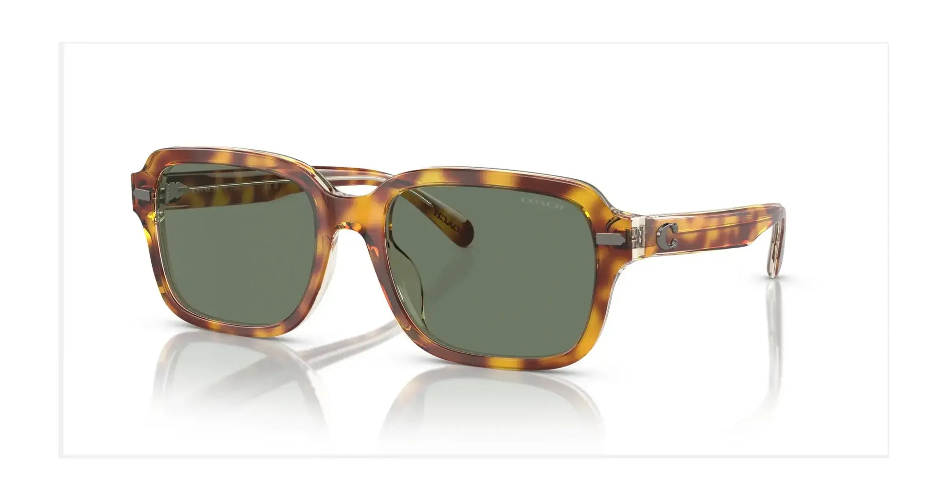 Coach CL914 HC8388U Sunglasses Dark Tortoise / Canary / Green Solid