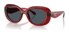 Coach CR609 HC8391U Sunglasses | Size 53 / Milky Merlot / Grey Solid (3N 13%) №586287