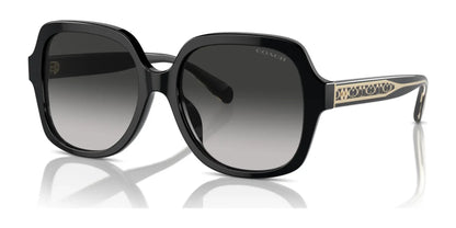 Coach CR962 HC8395F Sunglasses Black / Grey Gradient