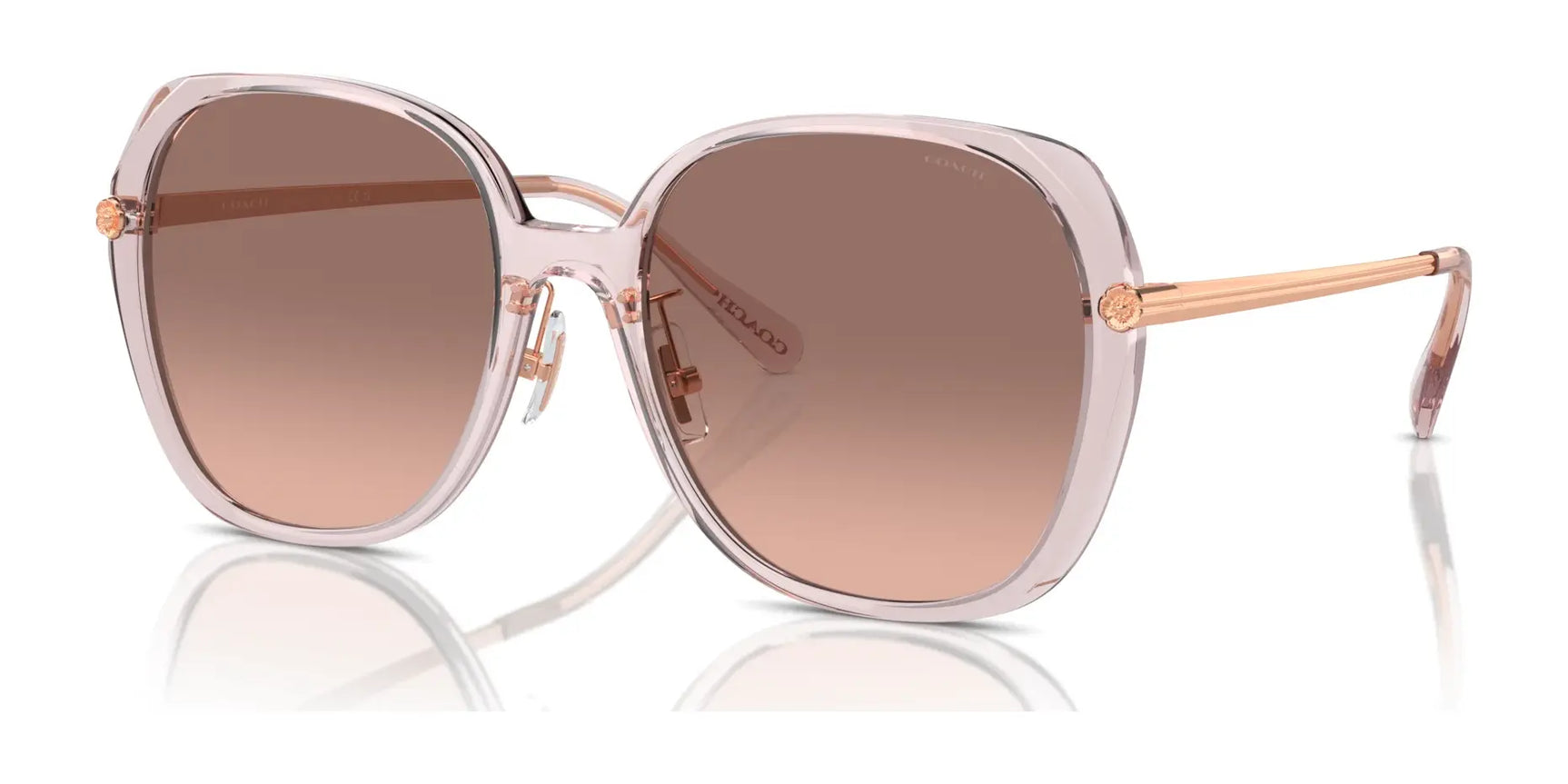 Coach CR636 HC8403D Sunglasses Transparent Rose / Brown Pink Gradient