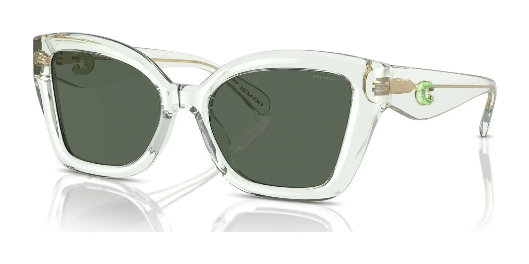 Coach CS544 HC8405U Sunglasses Light Green Crystal / Green Solid