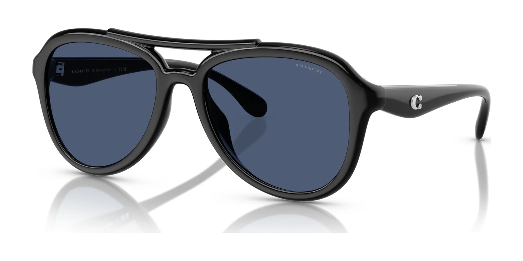 Coach CW183 HC8406U Sunglasses Black / Blue Solid