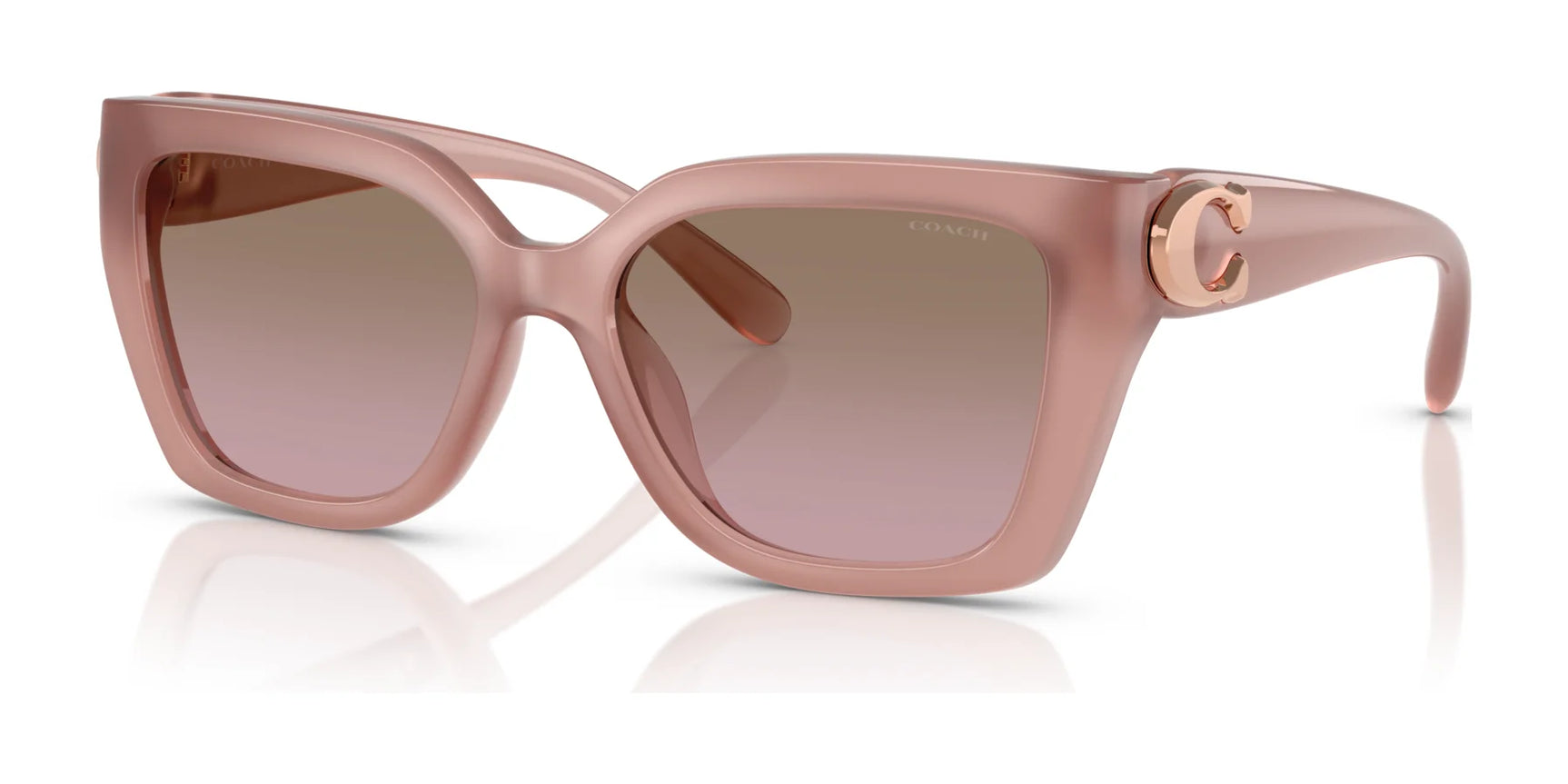 Coach CW201 HC8408U Sunglasses Milky Buff / Brown Rose Gradient