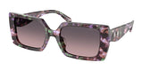 Coach CW224 HC8409U Sunglasses Amethyst Pearl Tortoise / Smoke Purple Gradient