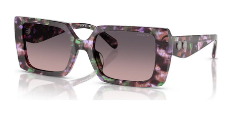 Coach CW224 HC8409U Sunglasses Amethyst Pearl Tortoise / Smoke Purple Gradient