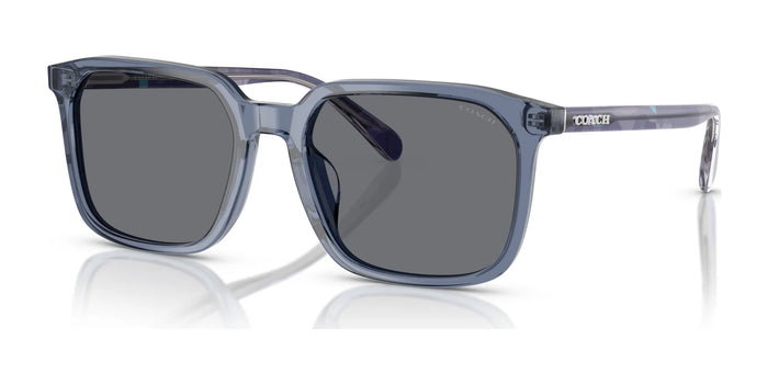 Coach CW405 HC8411U Sunglasses | Size 55 / Transparent Blue / Blue Solid (3N 16.6%) №582087