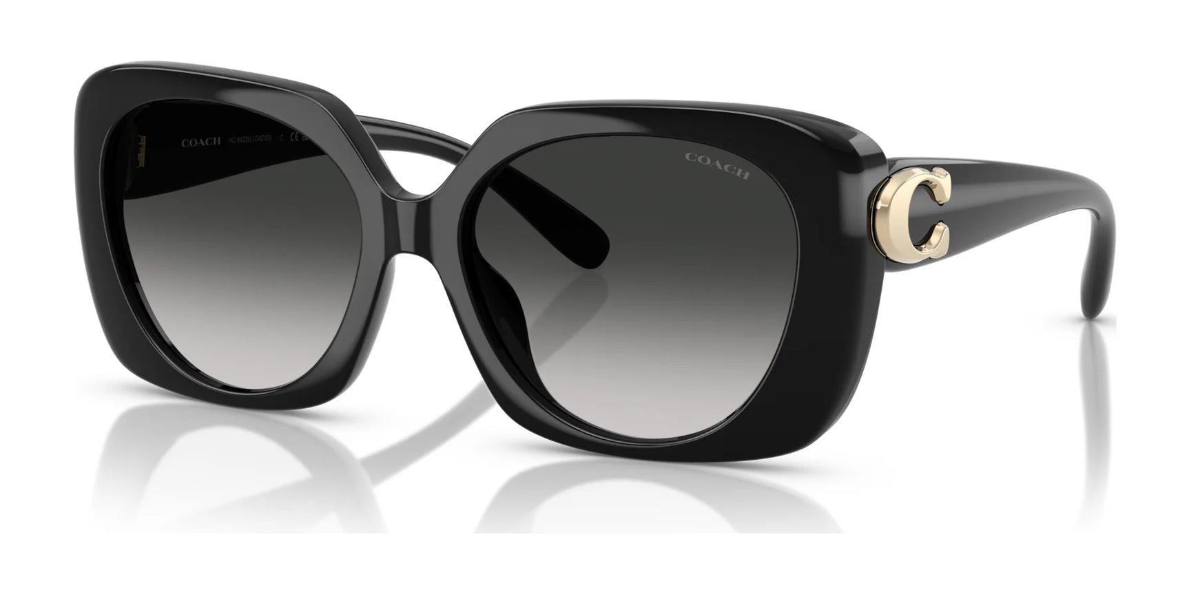 Coach CAD33 HC8422U Sunglasses Black / Grey Gradient