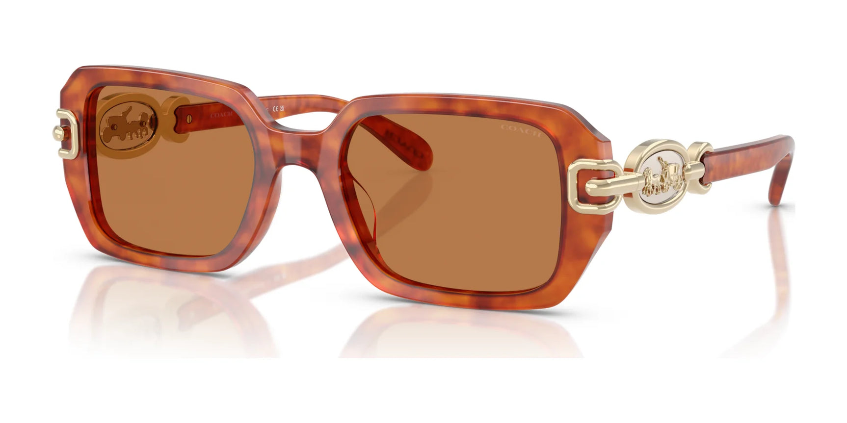 Coach CAD74 HC8425U Sunglasses Caramel Tortoise / Amber Solid
