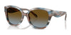 Coach CBY94 HC8438U Sunglasses | Size 56 / Striated Maple/Blueberry / Brown Blue Gradient (3N 16.8%) №589913