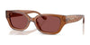 Coach CBZ52 HC8439U Sunglasses | Size 53 / Transparent Brown / Wine Solid (3N 12.7%) №581175