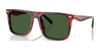 Coach CBY95 HC8440U Sunglasses | Size 57 / Striated Cherry Oak / Green Solid (3N 9.4%) №590871