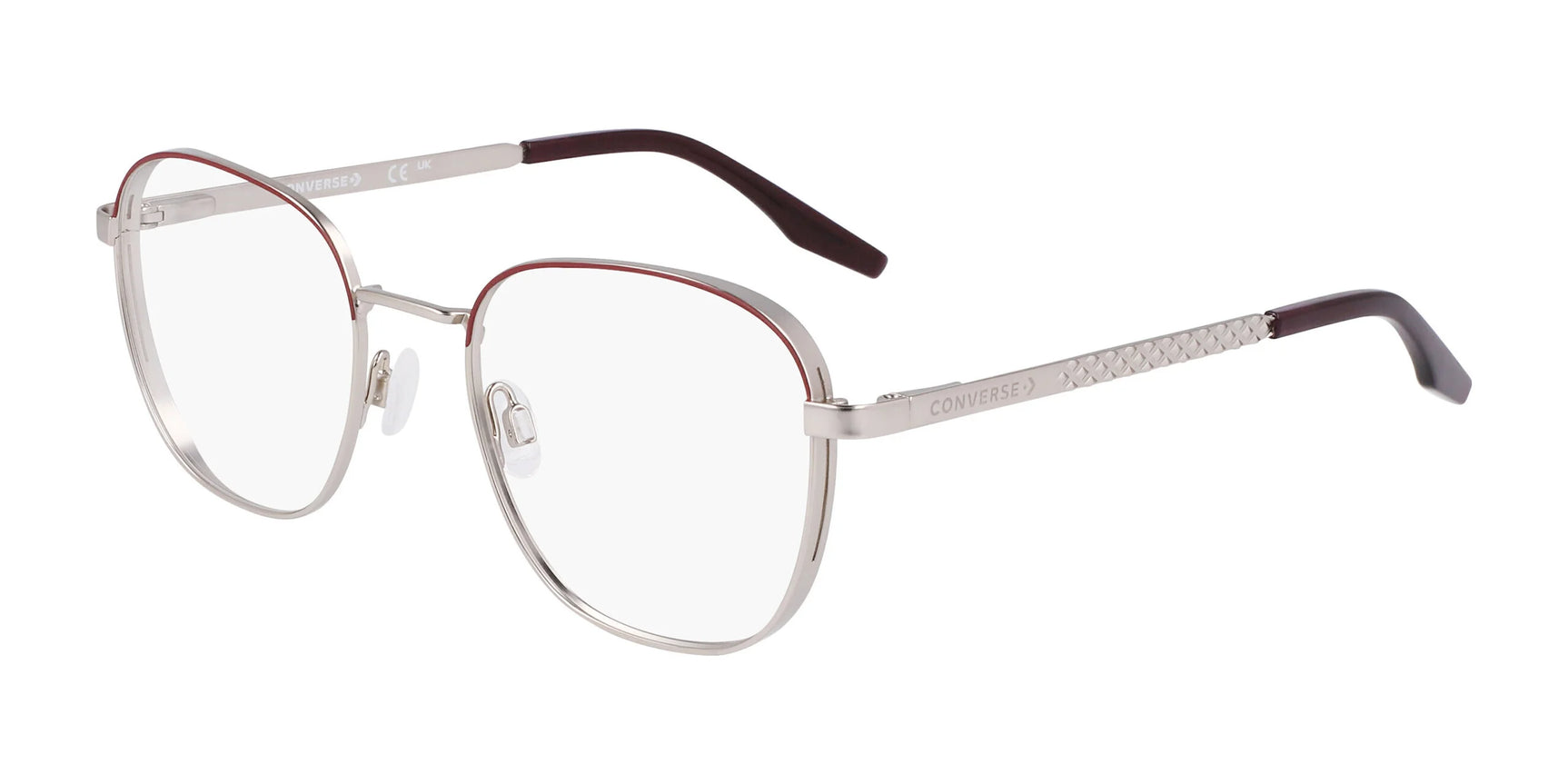 Converse CV1013 Eyeglasses Satin Silver / Bordeaux