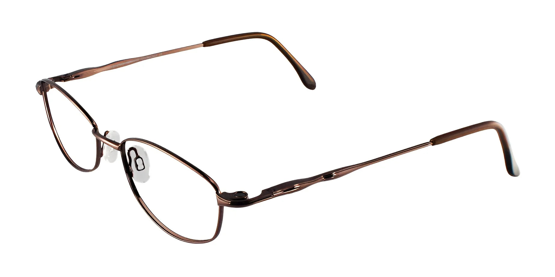 CoolClip CC820 Eyeglasses with Clip-on Sunglasses Shiny Light Copper Brown