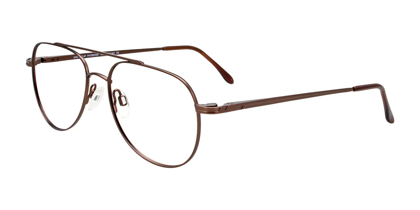 CoolClip CC827 Eyeglasses with Clip-on Sunglasses Satin Chocolate