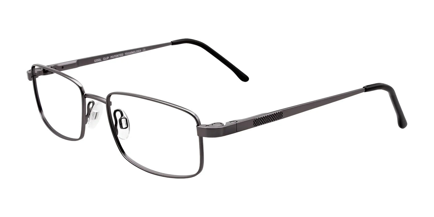 CoolClip CC834 Eyeglasses with Clip-on Sunglasses Satin Steel