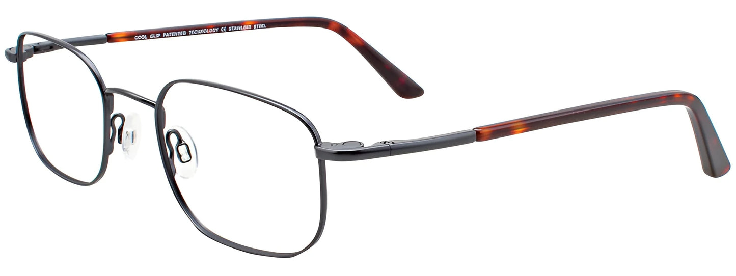 CoolClip CC836 Eyeglasses with Clip-on Sunglasses Satin Dark Blueish Grey
