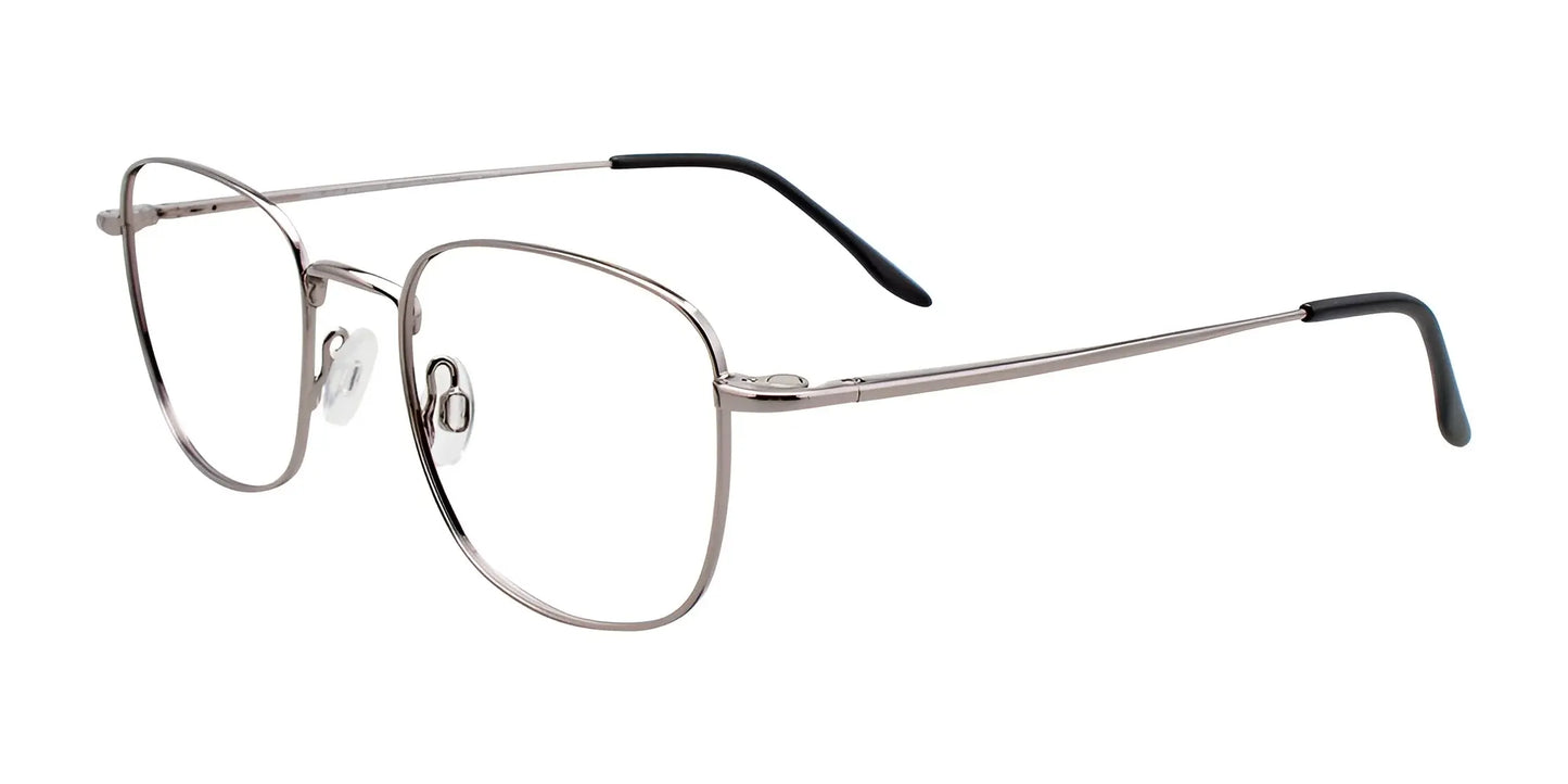 CoolClip CC837 Eyeglasses with Clip-on Sunglasses Shiny Gunmetal