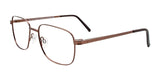 CoolClip CC838 Eyeglasses with Clip-on Sunglasses Satin Brown