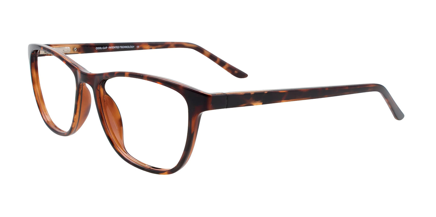 CoolClip CC840 Eyeglasses with Clip-on Sunglasses Brown Tortoise