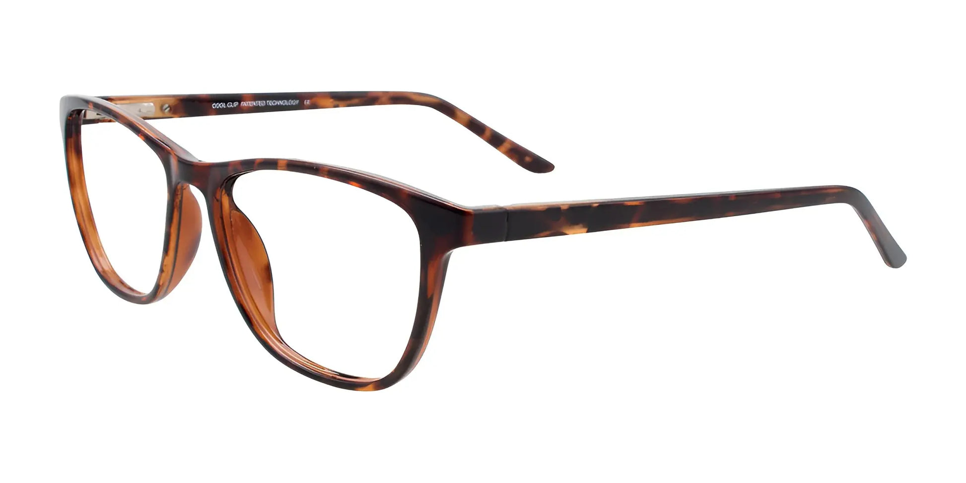 CoolClip CC840 Eyeglasses with Clip-on Sunglasses Brown Tortoise