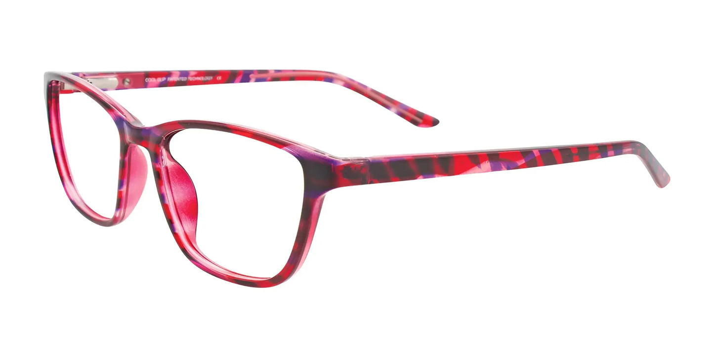 CoolClip CC841 Eyeglasses with Clip-on Sunglasses Red Marbled