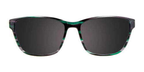 Coolclip CC841 Eyeglasses with Clip-on Sunglasses / Size 49 / Blue Green Marbled
