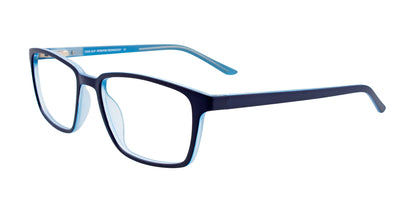 CoolClip CC843 Eyeglasses with Clip-on Sunglasses Navy Blue & Light Blue