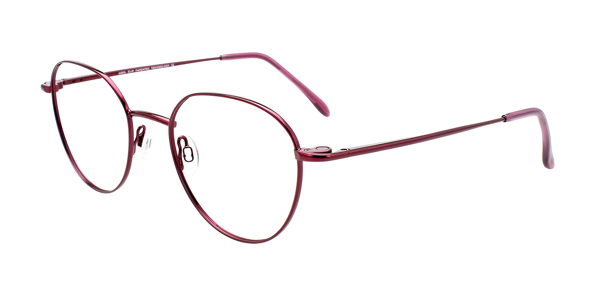 CoolClip CC844 Eyeglasses with Clip-on Sunglasses Shiny Pinkish Red