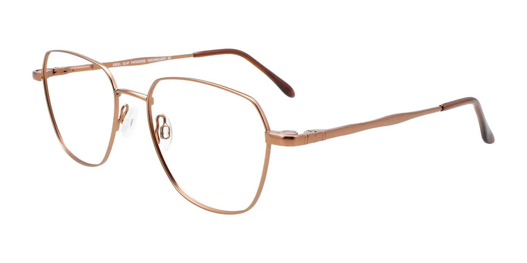 CoolClip CC845 Eyeglasses with Clip-on Sunglasses Satin Light Brown