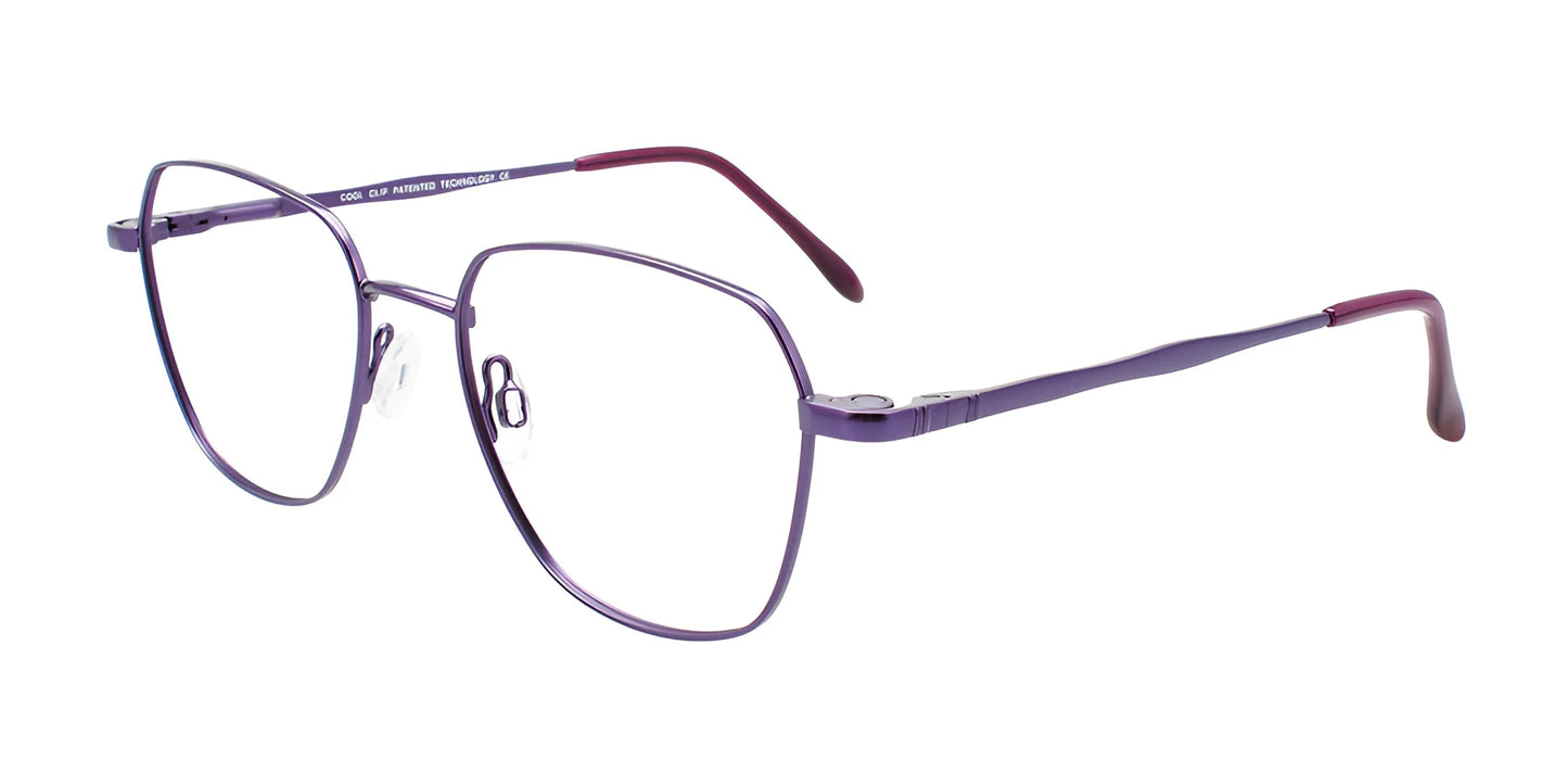 CoolClip CC845 Eyeglasses with Clip-on Sunglasses Satin Purple