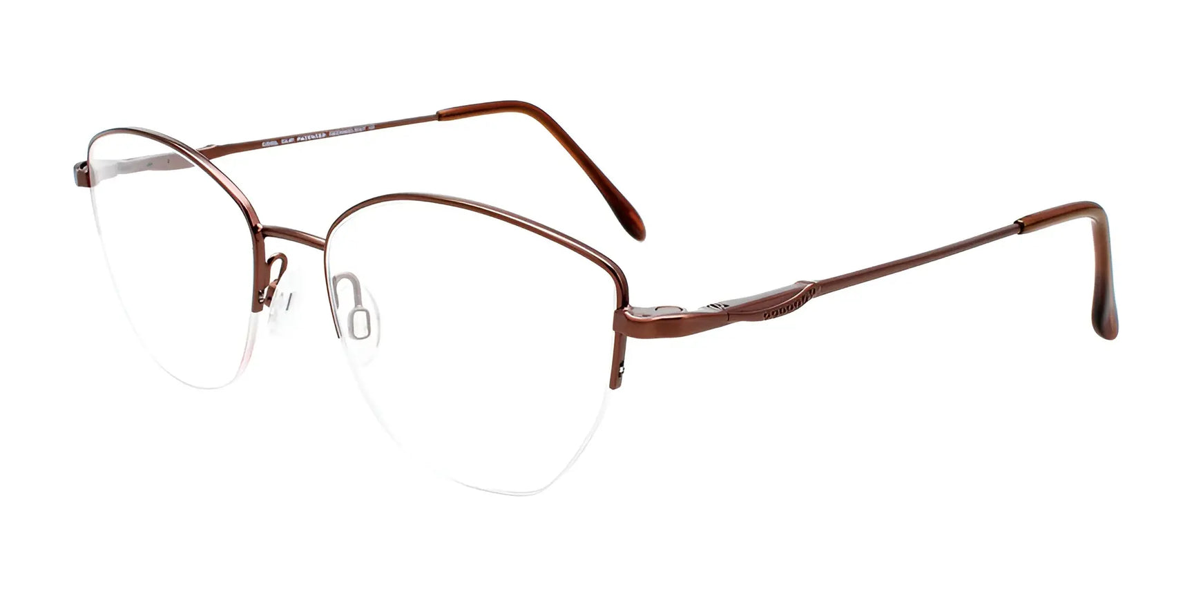 CoolClip CC846 Eyeglasses with Clip-on Sunglasses Satin Dark Brown