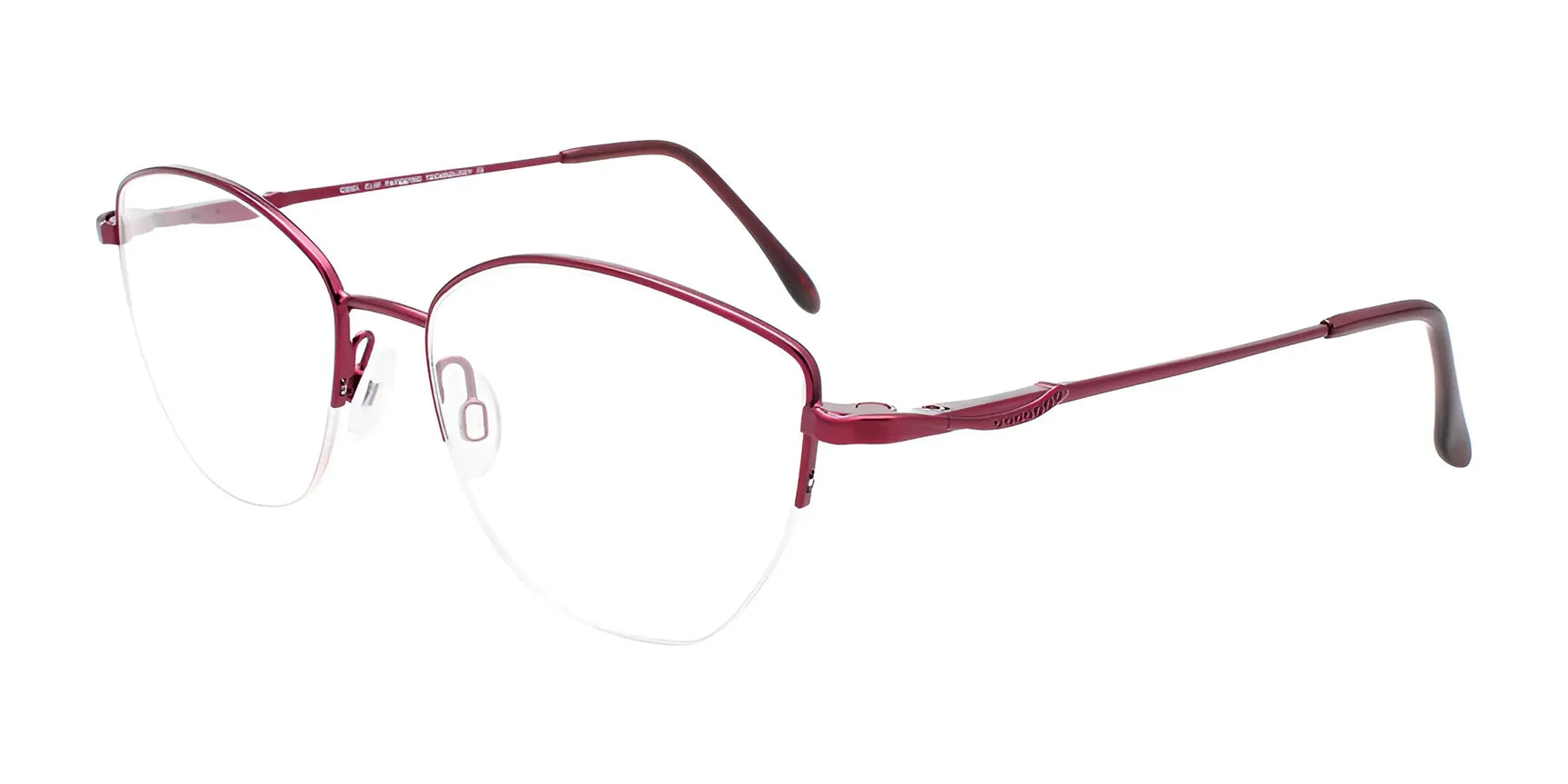 CoolClip CC846 Eyeglasses with Clip-on Sunglasses Satin Pinkish Red