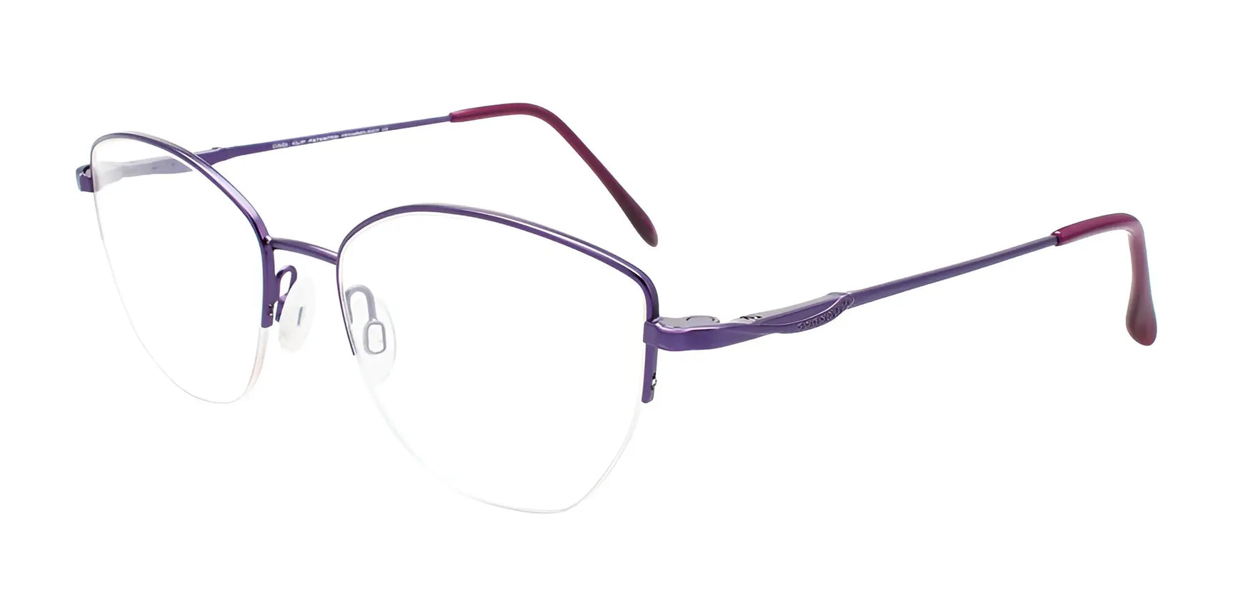 CoolClip CC846 Eyeglasses with Clip-on Sunglasses Satin Purple