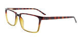 CoolClip CC847 Eyeglasses with Clip-on Sunglasses Dark Demi Amber & Light Crystal Amber / Dark Amber